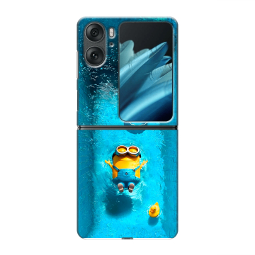 Пластиковый чехол на OPPO Find N2 Flip с принтом Миньоны Пластиковый чехол на OPPO Find N2 Flip с принтом Миньоны