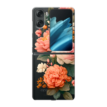Пластиковый чехол на OPPO Find N2 Flip с принтом цветы