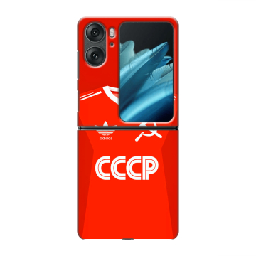 Пластиковый чехол на OPPO Find N2 Flip с принтом Флаг Герб СССР