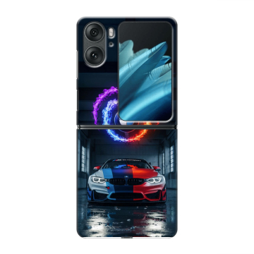 Пластиковый чехол на OPPO Find N2 Flip с принтом BMW БМВ
