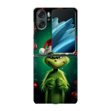 Пластиковый чехол на OPPO Find N2 Flip с принтом Гринч Новый год Рождество