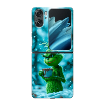 Пластиковый чехол на OPPO Find N2 Flip с принтом Новый год гринч