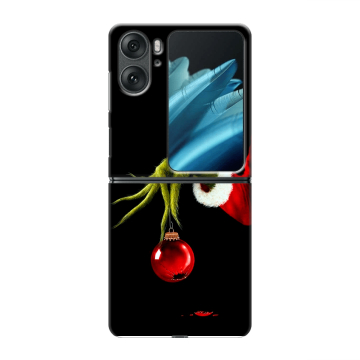 Пластиковый чехол на OPPO Find N2 Flip с принтом Новый год Гринч