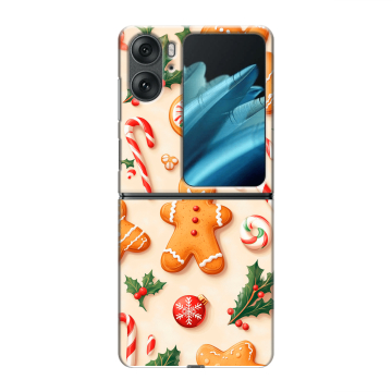 Пластиковый чехол на OPPO Find N2 Flip с принтом Новый год