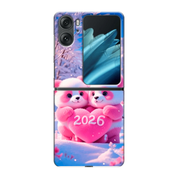 Пластиковый чехол на OPPO Find N2 Flip с принтом Новый год