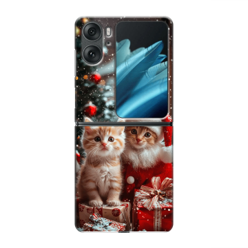 Пластиковый чехол на OPPO Find N2 Flip с принтом Новый год