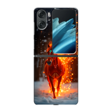 Пластиковый чехол на OPPO Find N2 Flip с принтом Новый год