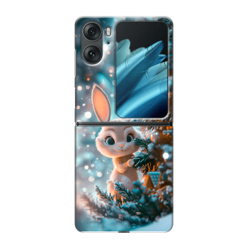 Пластиковый чехол на OPPO Find N2 Flip с принтом Новый год