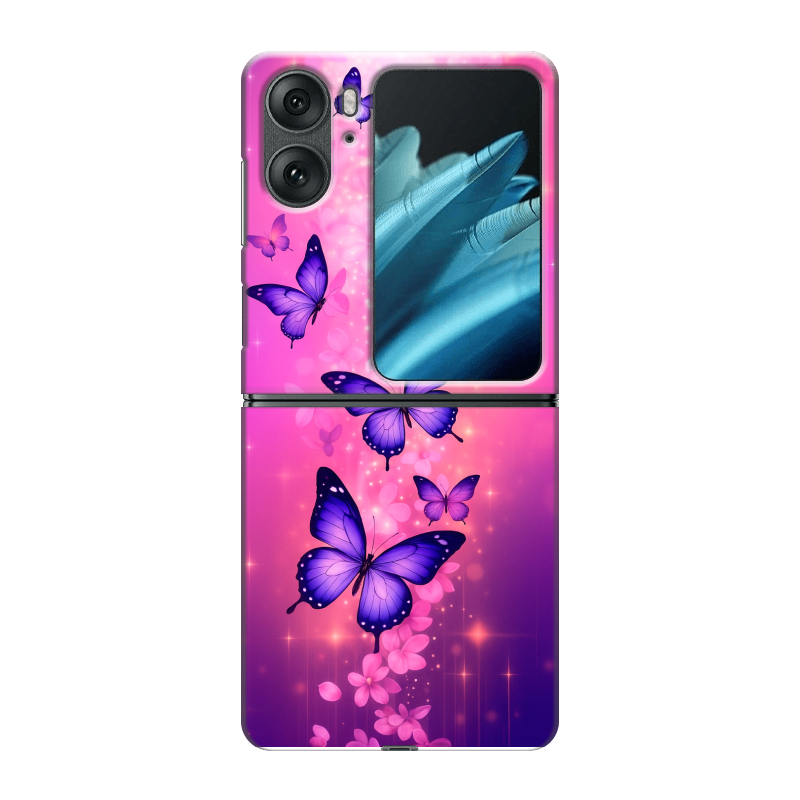 Пластиковый чехол на OPPO Find N2 Flip с принтом Бабочки Пластиковый чехол на OPPO Find N2 Flip с принтом Бабочки