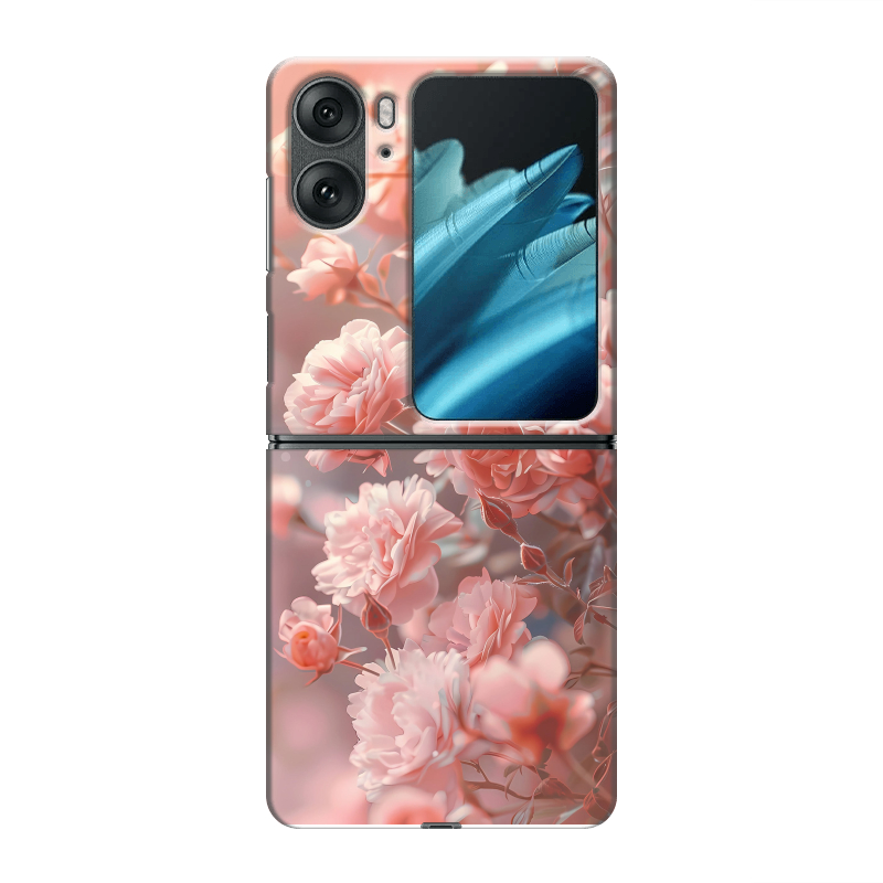 Пластиковый чехол на OPPO Find N2 Flip с принтом Розовые розы Пластиковый чехол на OPPO Find N2 Flip с принтом Розовые розы