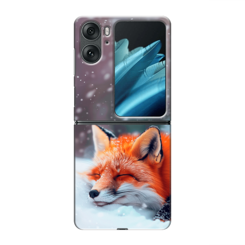 Пластиковый чехол на OPPO Find N2 Flip с принтом лиса Пластиковый чехол на OPPO Find N2 Flip с принтом лиса