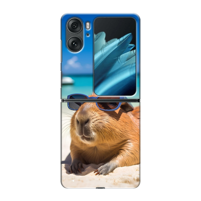 Пластиковый чехол на OPPO Find N2 Flip с принтом Капибара Пластиковый чехол на OPPO Find N2 Flip с принтом Капибара