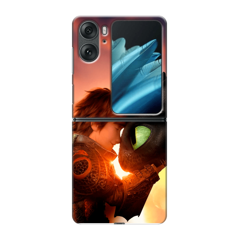 Пластиковый чехол на OPPO Find N2 Flip с принтом Как приручить дракона Пластиковый чехол на OPPO Find N2 Flip с принтом Как приручить дракона