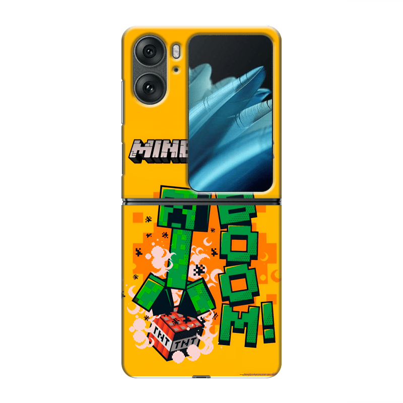 Пластиковый чехол на OPPO Find N2 Flip с принтом Майнкрафт Minecraft Пластиковый чехол на OPPO Find N2 Flip с принтом Майнкрафт Minecraft