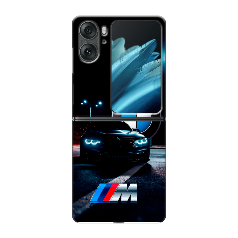 Пластиковый чехол на OPPO Find N2 Flip с принтом БМВ BMW Пластиковый чехол на OPPO Find N2 Flip с принтом БМВ BMW