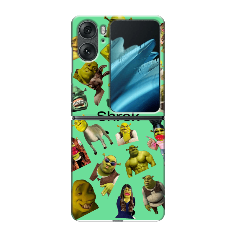 Пластиковый чехол на OPPO Find N2 Flip с принтом Шрек Shrek Пластиковый чехол на OPPO Find N2 Flip с принтом Шрек Shrek