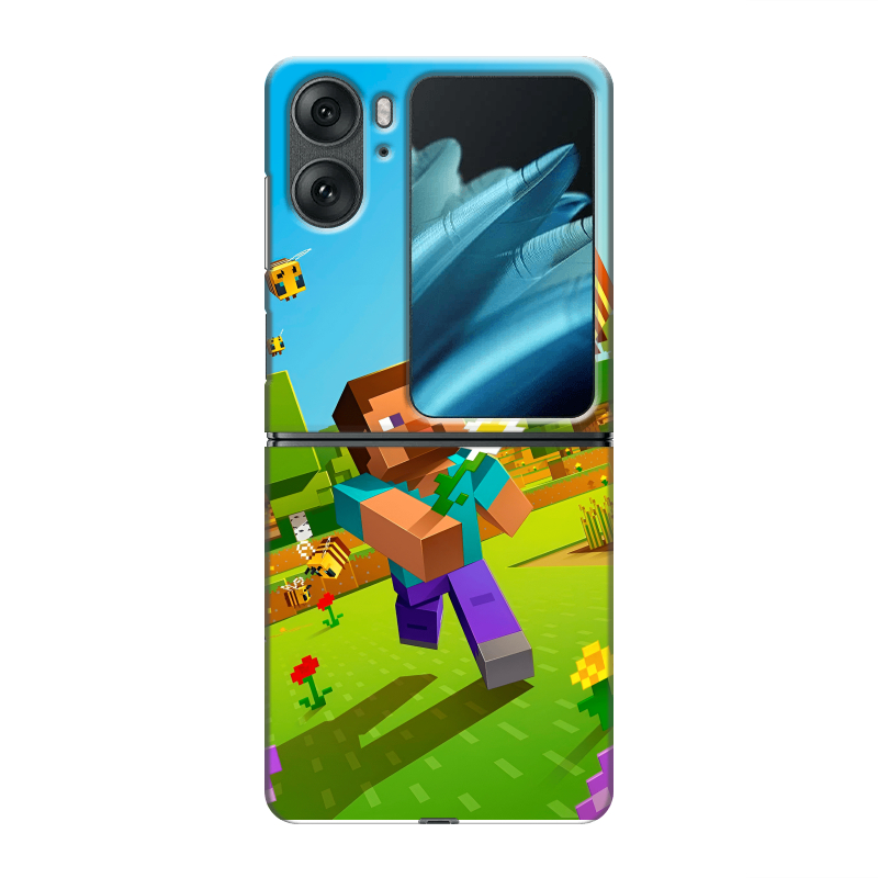 Пластиковый чехол на OPPO Find N2 Flip с принтом Майнкрафт Minecraft Пластиковый чехол на OPPO Find N2 Flip с принтом Майнкрафт Minecraft