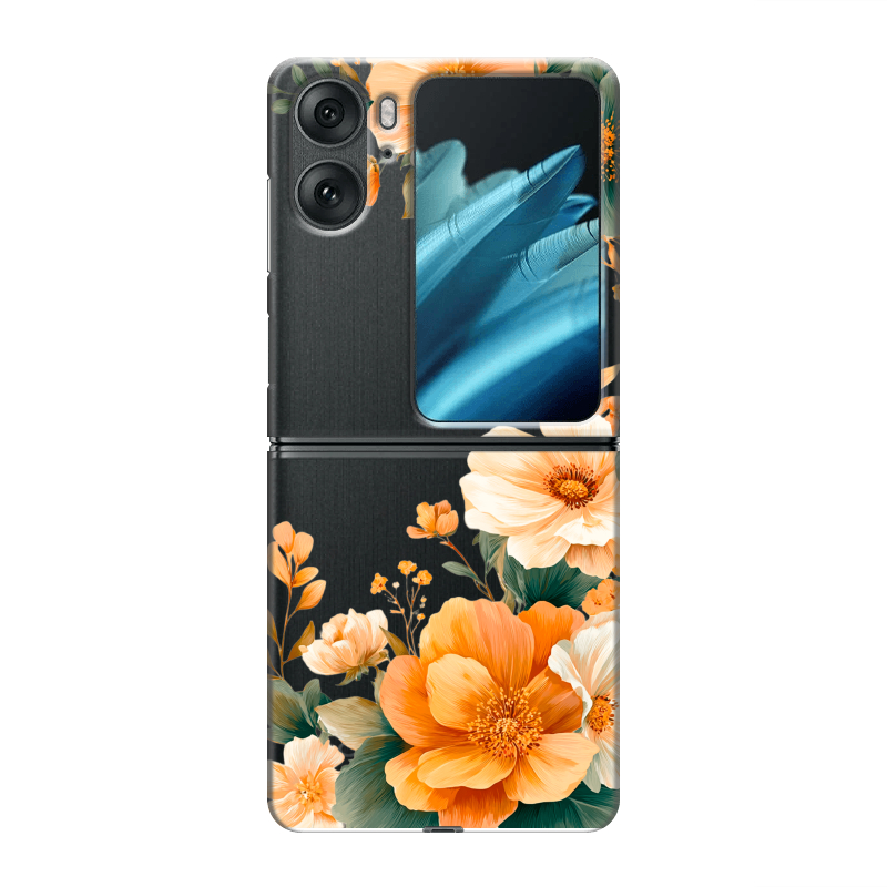 Пластиковый чехол на OPPO Find N2 Flip с принтом Цветы принт Пластиковый чехол на OPPO Find N2 Flip с принтом Цветы принт