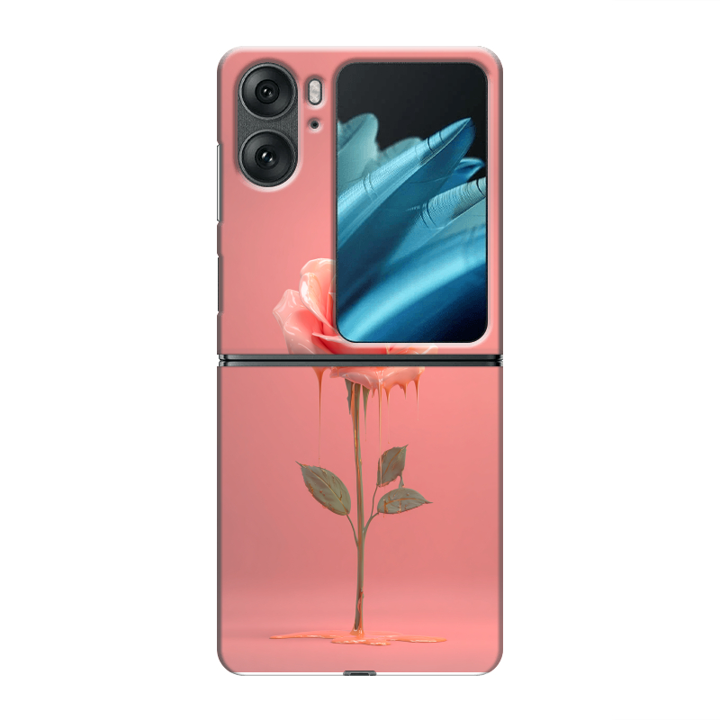 Пластиковый чехол на OPPO Find N2 Flip с принтом Розовая роза Пластиковый чехол на OPPO Find N2 Flip с принтом Розовая роза