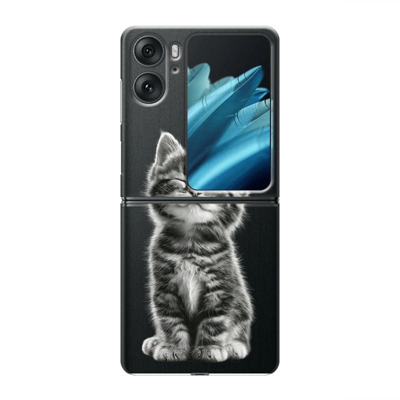 Пластиковый чехол на OPPO Find N2 Flip с принтом Котенок Пластиковый чехол на OPPO Find N2 Flip с принтом Котенок