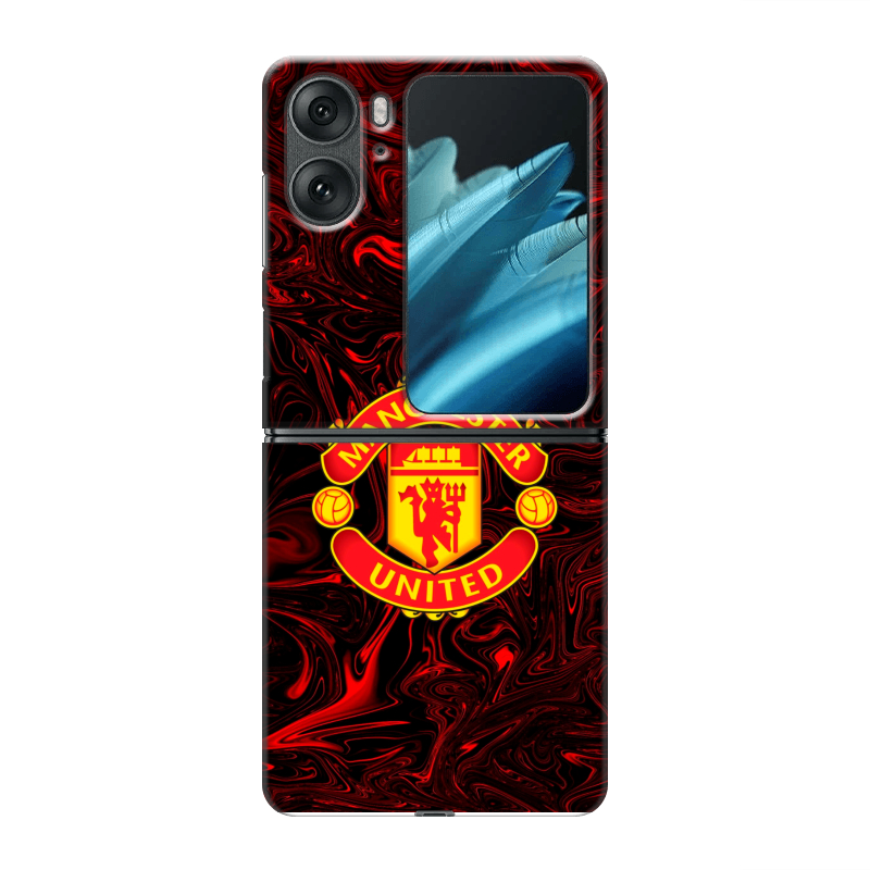 Пластиковый чехол на OPPO Find N2 Flip с принтом Manchester United Пластиковый чехол на OPPO Find N2 Flip с принтом Manchester United