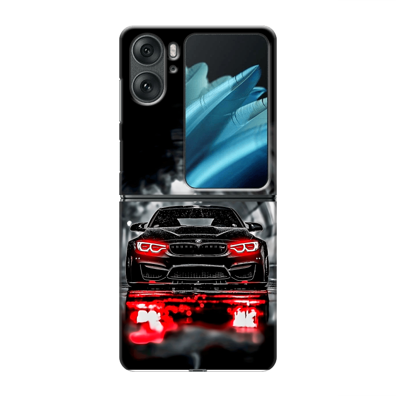 Пластиковый чехол на OPPO Find N2 Flip с принтом BMW БМВ Пластиковый чехол на OPPO Find N2 Flip с принтом BMW БМВ