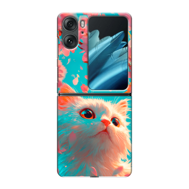 Пластиковый чехол на OPPO Find N2 Flip с принтом Красивый кот Пластиковый чехол на OPPO Find N2 Flip с принтом Красивый кот