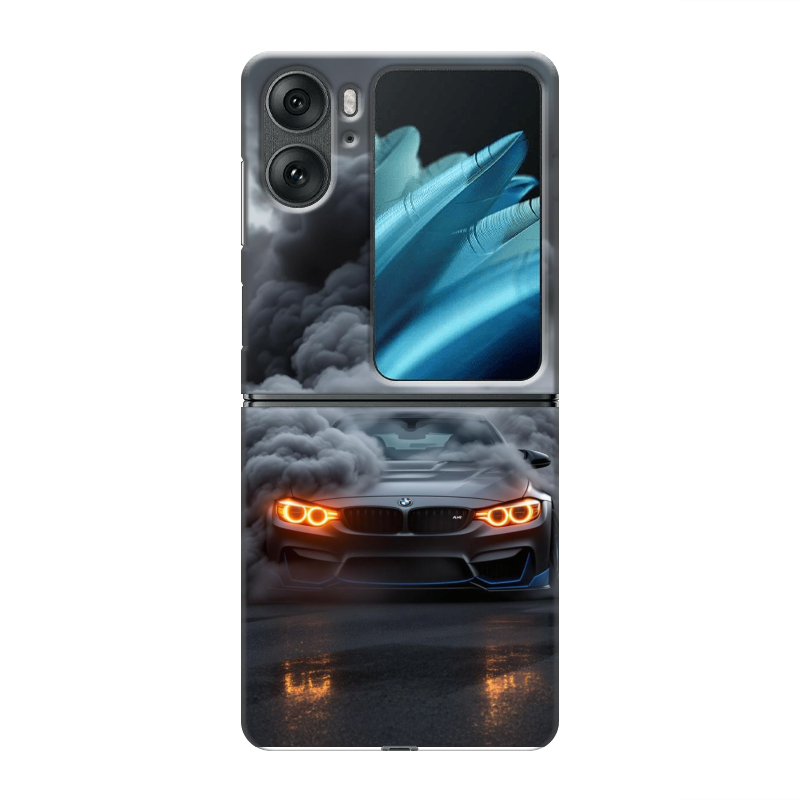 Пластиковый чехол на OPPO Find N2 Flip с принтом BMW БМВ Пластиковый чехол на OPPO Find N2 Flip с принтом BMW БМВ