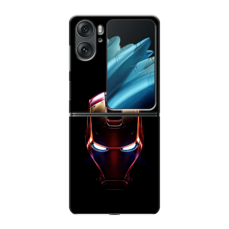 Пластиковый чехол на OPPO Find N2 Flip с принтом IronMan Железный человек Пластиковый чехол на OPPO Find N2 Flip с принтом IronMan Железный человек