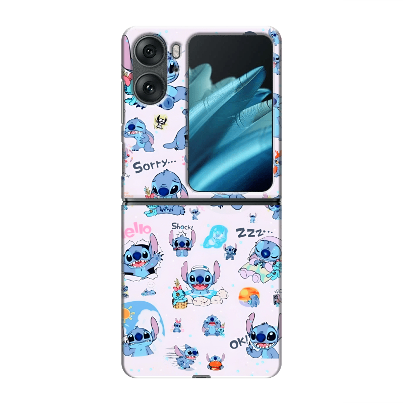 Пластиковый чехол на OPPO Find N2 Flip с принтом Лило и Стич Пластиковый чехол на OPPO Find N2 Flip с принтом Лило и Стич