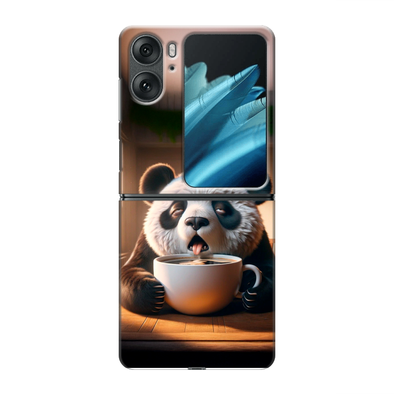 Пластиковый чехол на OPPO Find N2 Flip с принтом смешная панда Пластиковый чехол на OPPO Find N2 Flip с принтом смешная панда