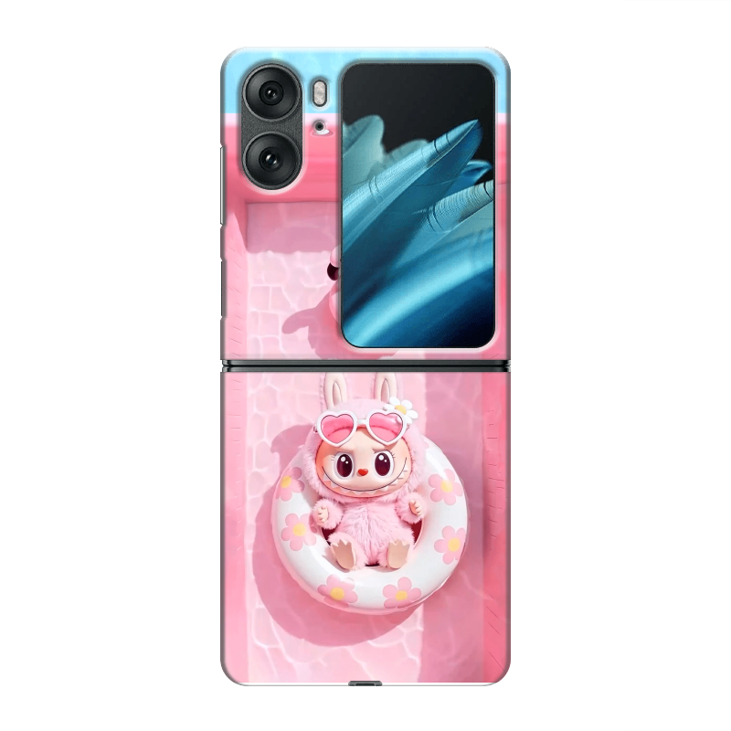 Пластиковый чехол на OPPO Find N2 Flip с принтом Labubu Лабубу Пластиковый чехол на OPPO Find N2 Flip с принтом Labubu Лабубу