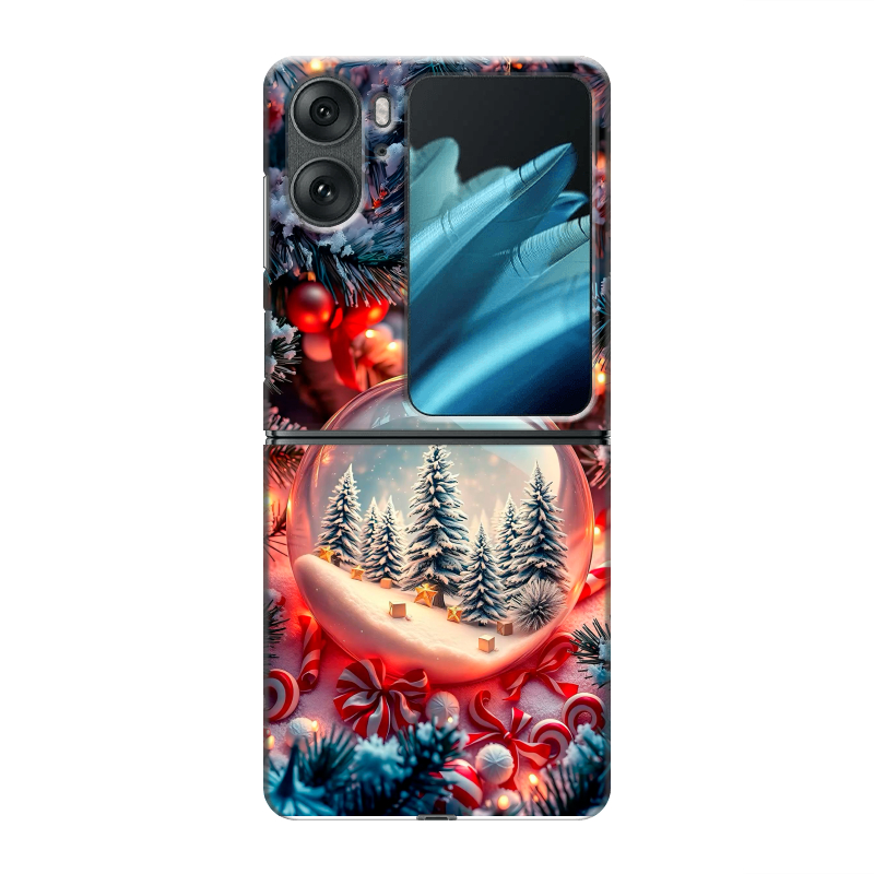 Пластиковый чехол на OPPO Find N2 Flip с принтом Новый год Пластиковый чехол на OPPO Find N2 Flip с принтом Новый год