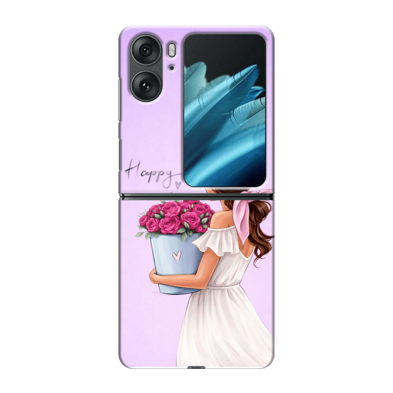 Пластиковый чехол на OPPO Find N2 Flip с принтом женский Пластиковый чехол на OPPO Find N2 Flip с принтом женский