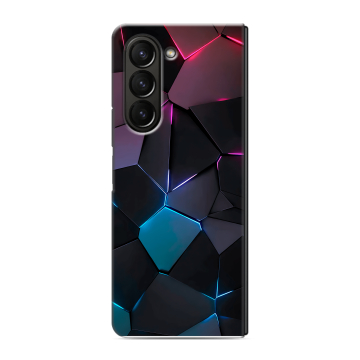 Пластиковый чехол на Samsung Galaxy Z Fold 5 с принтом Геометрия неона