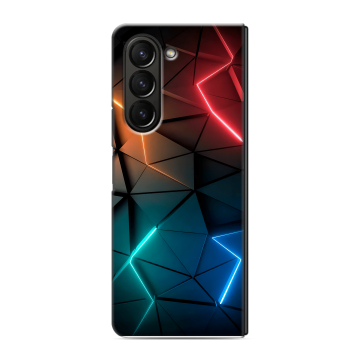 Пластиковый чехол на Samsung Galaxy Z Fold 5 с принтом Абстракция неон