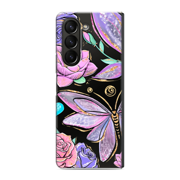Пластиковый чехол на Samsung Galaxy Z Fold 5 с принтом Бабочки и цветы Пластиковый чехол на Samsung Galaxy Z Fold 5 с принтом Бабочки и цветы