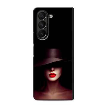 Пластиковый чехол на Samsung Galaxy Z Fold 5 с принтом Девушка в шляпе Пластиковый чехол на Samsung Galaxy Z Fold 5 с принтом Девушка в шляпе