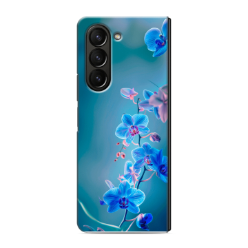 Пластиковый чехол на Samsung Galaxy Z Fold 5 с принтом Голубые цветы Пластиковый чехол на Samsung Galaxy Z Fold 5 с принтом Голубые цветы