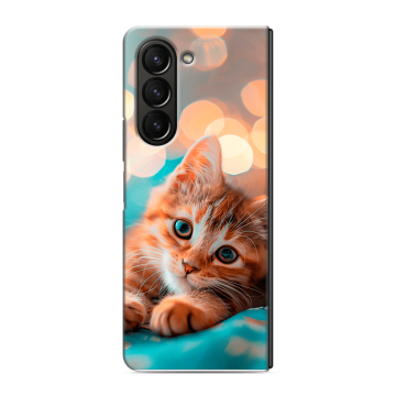 Пластиковый чехол на Samsung Galaxy Z Fold 5 с принтом котик Пластиковый чехол на Samsung Galaxy Z Fold 5 с принтом котик