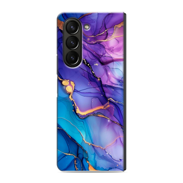 Пластиковый чехол на Samsung Galaxy Z Fold 5 с принтом синий мрамор Пластиковый чехол на Samsung Galaxy Z Fold 5 с принтом синий мрамор