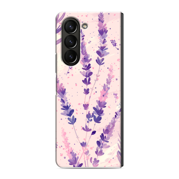 Пластиковый чехол на Samsung Galaxy Z Fold 5 с принтом цветы лаванда Пластиковый чехол на Samsung Galaxy Z Fold 5 с принтом цветы лаванда
