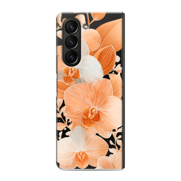 Пластиковый чехол на Samsung Galaxy Z Fold 5 с принтом Бежевые цветы Пластиковый чехол на Samsung Galaxy Z Fold 5 с принтом Бежевые цветы