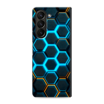 Пластиковый чехол на Samsung Galaxy Z Fold 5 с принтом Неоновые соты Пластиковый чехол на Samsung Galaxy Z Fold 5 с принтом Неоновые соты