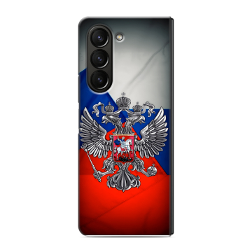 Пластиковый чехол на Samsung Galaxy Z Fold 5 с принтом Флаг России Пластиковый чехол на Samsung Galaxy Z Fold 5 с принтом Флаг России