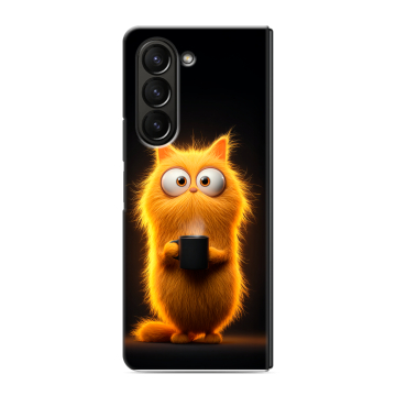 Пластиковый чехол на Samsung Galaxy Z Fold 5 с принтом Смешной кот Пластиковый чехол на Samsung Galaxy Z Fold 5 с принтом Смешной кот