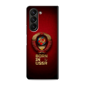 Пластиковый чехол на Samsung Galaxy Z Fold 5 с принтом Флаг Герб СССР Пластиковый чехол на Samsung Galaxy Z Fold 5 с принтом Флаг Герб СССР