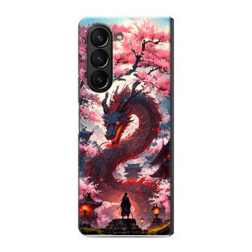 Пластиковый чехол на Samsung Galaxy Z Fold 5 с принтом Дракон Японский Пластиковый чехол на Samsung Galaxy Z Fold 5 с принтом Дракон Японский