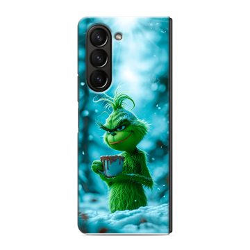 Пластиковый чехол на Samsung Galaxy Z Fold 5 с принтом Новый год гринч Пластиковый чехол на Samsung Galaxy Z Fold 5 с принтом Новый год гринч
