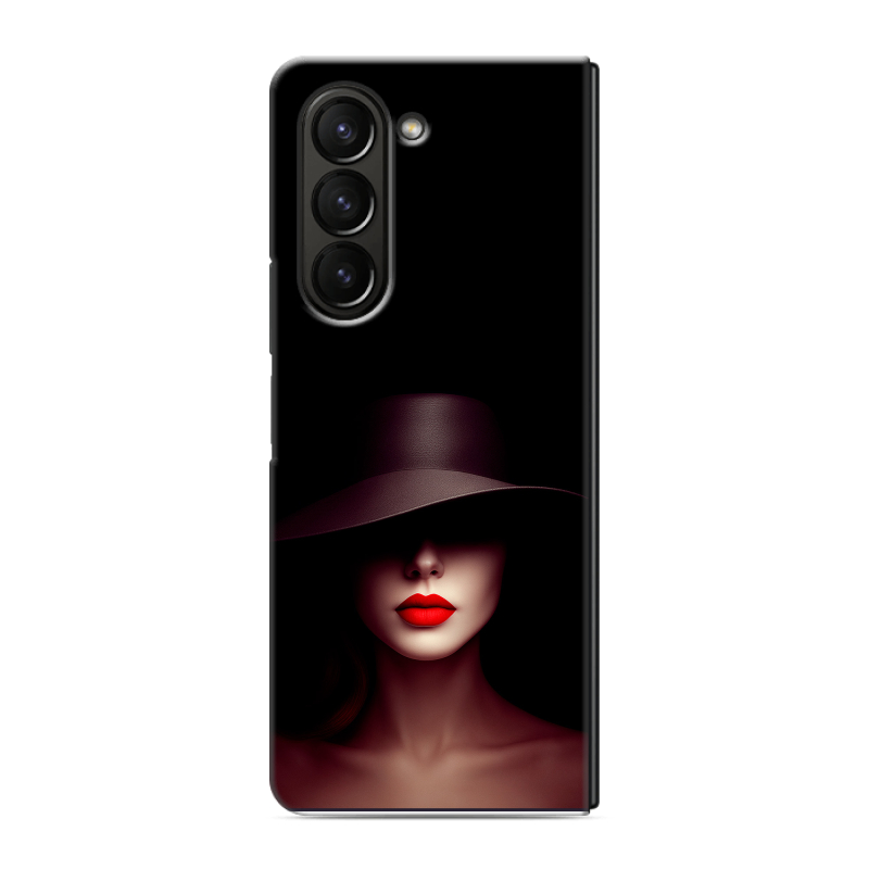 Пластиковый чехол на Samsung Galaxy Z Fold 5 с принтом Девушка в шляпе Пластиковый чехол на Samsung Galaxy Z Fold 5 с принтом Девушка в шляпе